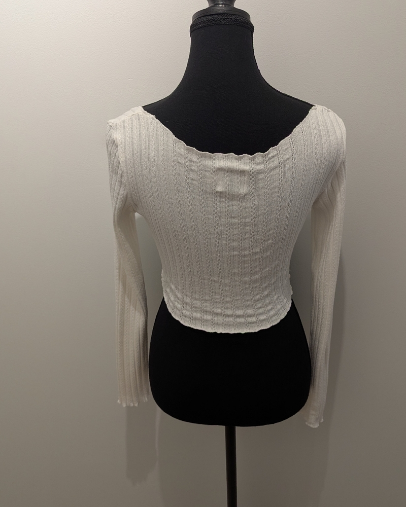 Princess Polly - White Ribbed Crop Top - Picture 2 of 4